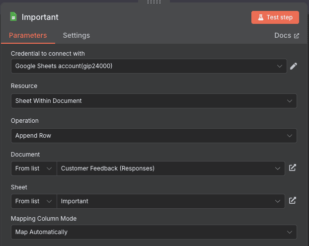 Node: Google sheet add